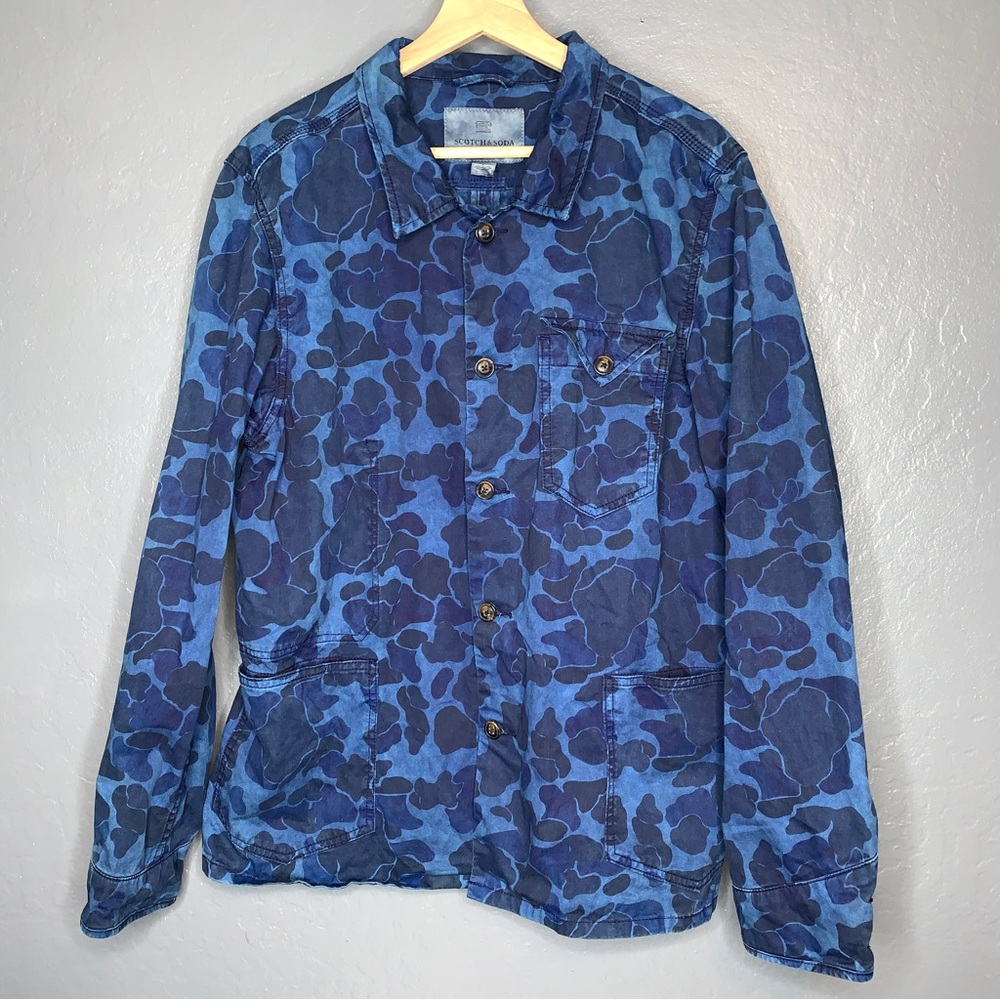Scotch & Soda Blue Camouflage Shirt Jacket
